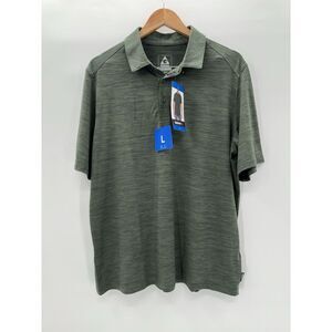 Gerry Men's Polo Shirt Short Sleeve‎ Comfort Stretch Knit UPF 40 Green Large NEW